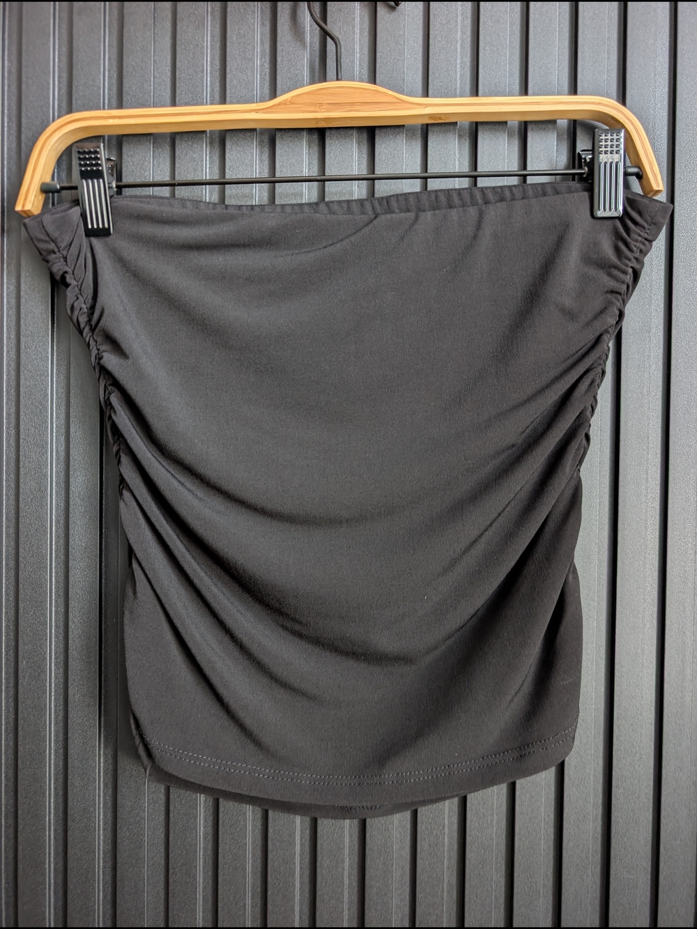 Veronica M Black Tube Top Side Ruched Size S - Picture 2 of 6